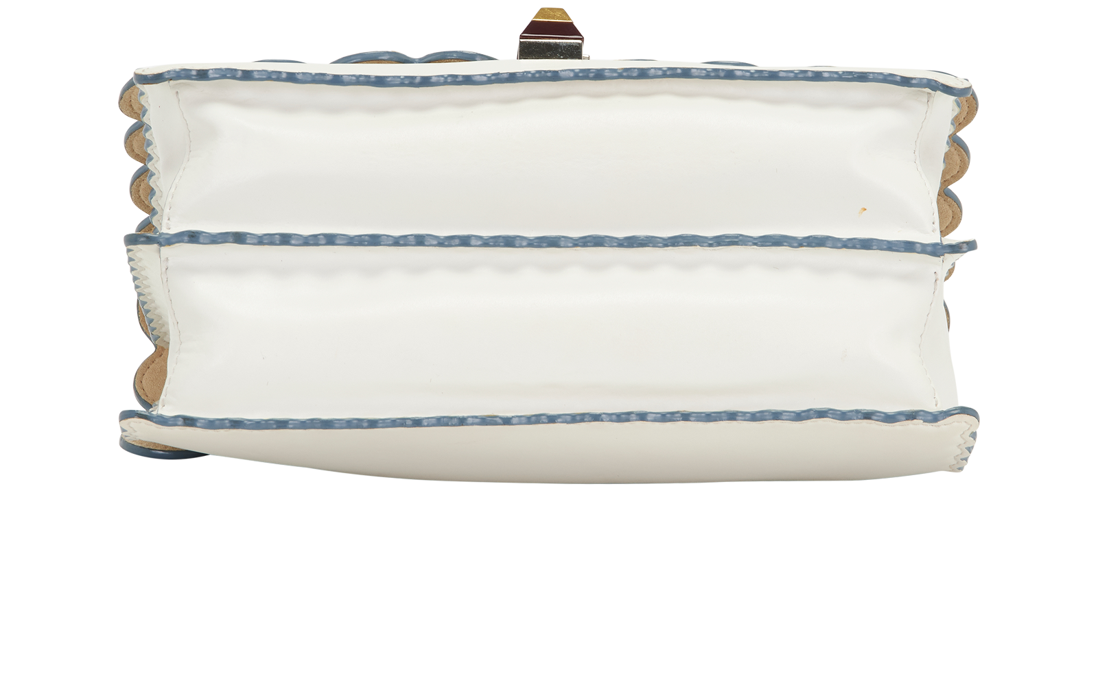 Medium Scalloped Kan I, &pound;595, Handbags, White, Leather, Top view